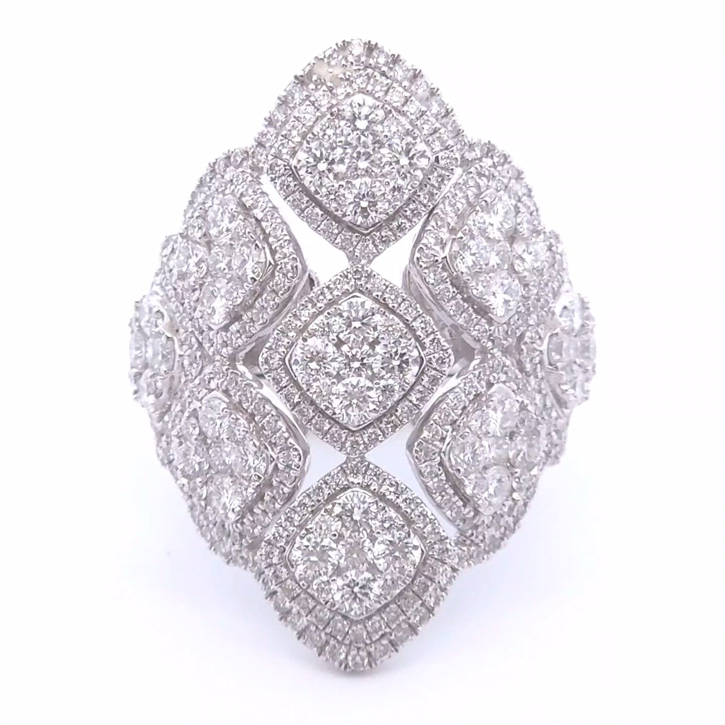 3½ Carat Round Diamond Fashion Ring in 18k WG