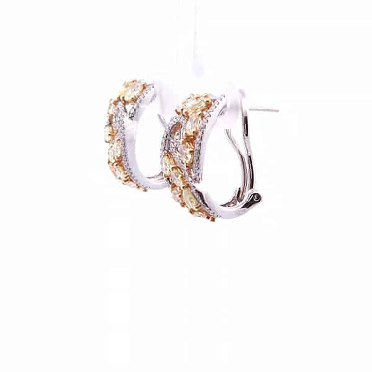 3 Carat Leverback Earrings in 14K 2-Tone Gold