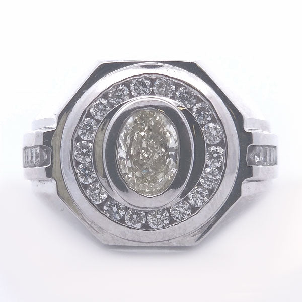 2 1/5 Carat Round and Oval Diamond Men's Ring in 14k Gold