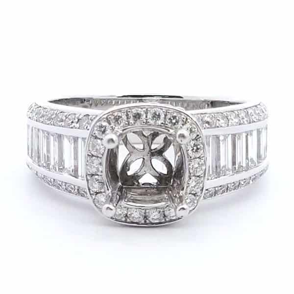 Krizanti 2 1/4 ct Halo Semi Mount Ring in 18K
