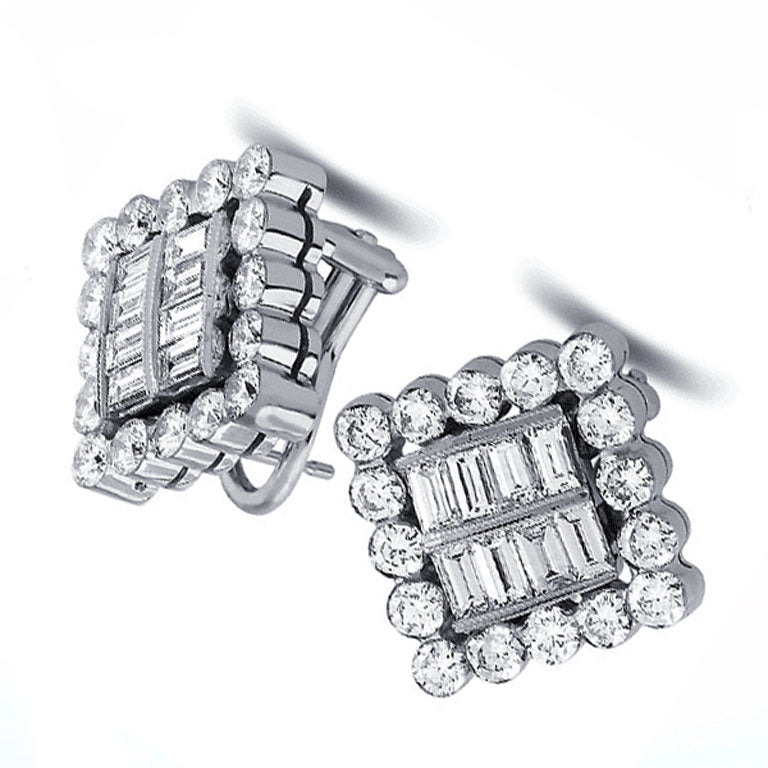 4 Carat Diamond Earrings in 18k Gold