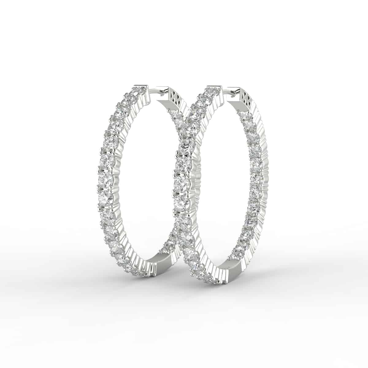 5 Carat Diamond Hoop Earrings