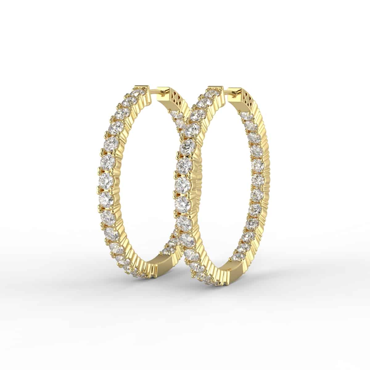 5 Carat Diamond Hoop Earrings