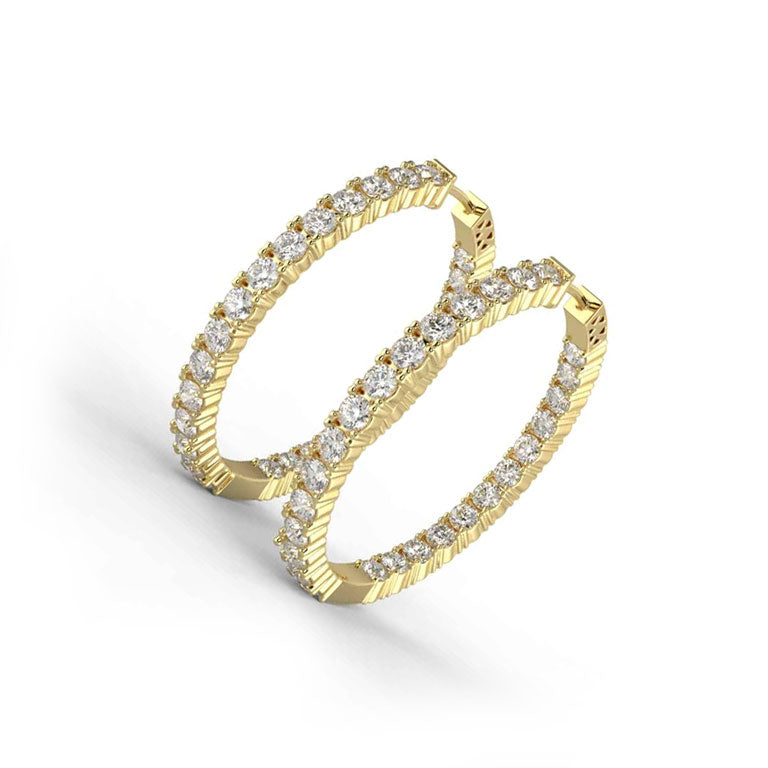 5 Carat Diamond Hoop Earrings