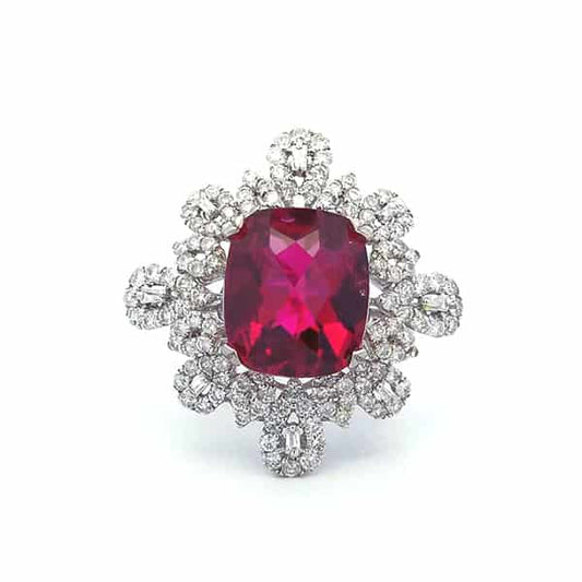 10 Carat Pink Tourmaline Ring in 18K