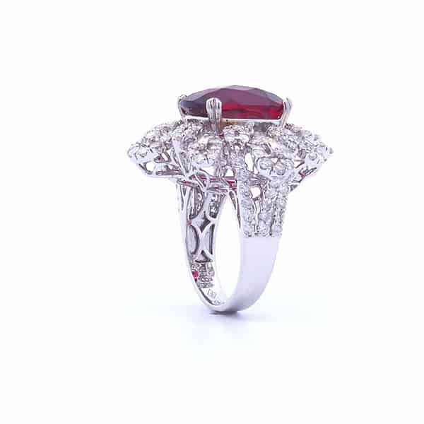 10 Carat Pink Tourmaline Ring in 18K