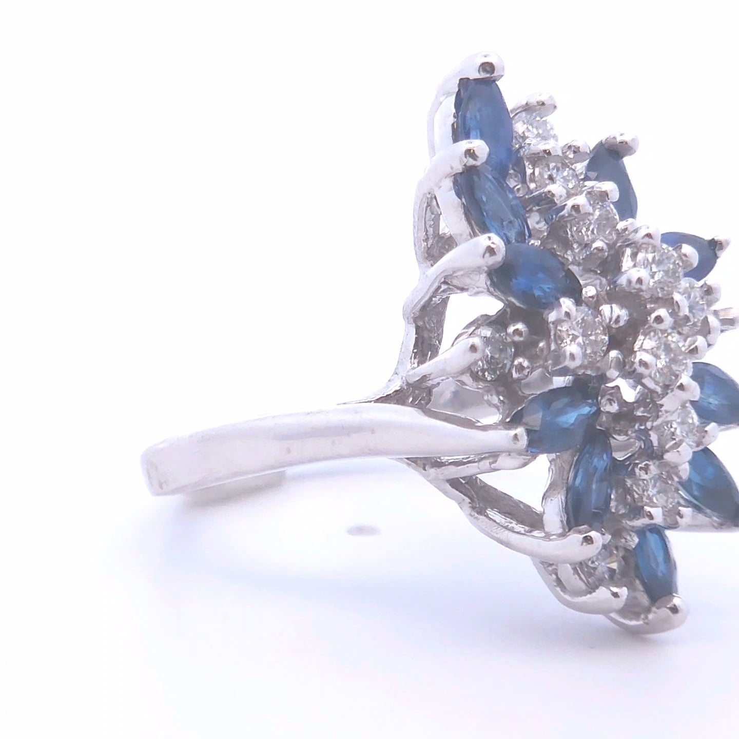 2.25ct Marquise Sapphire Ring in 14k White Gold