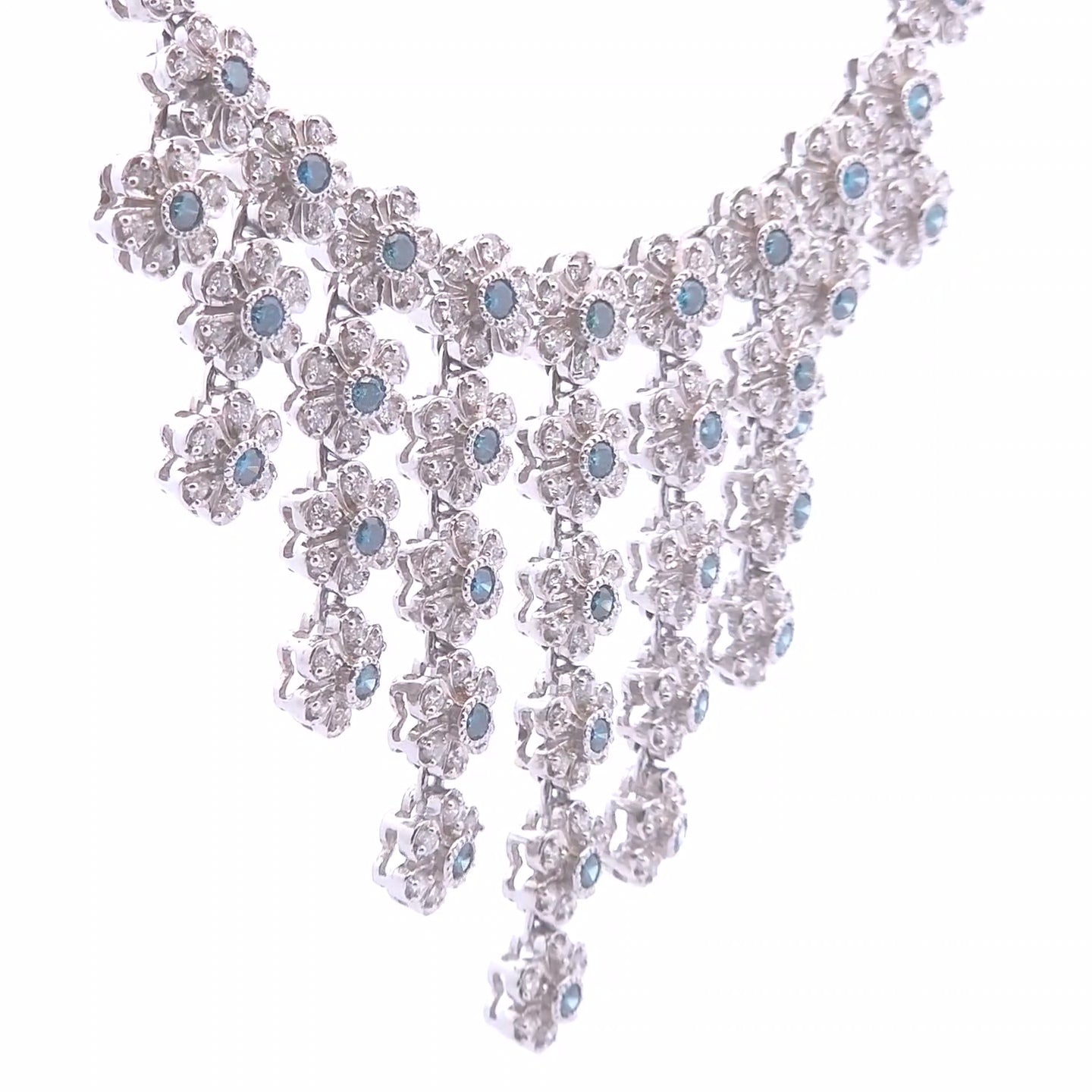 7ct Fancy Diamond Necklace in 14k White Gold