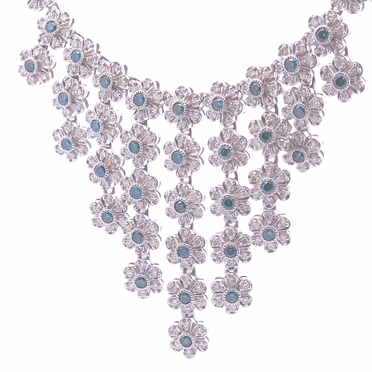 7ct Fancy Diamond Necklace in 14k White Gold