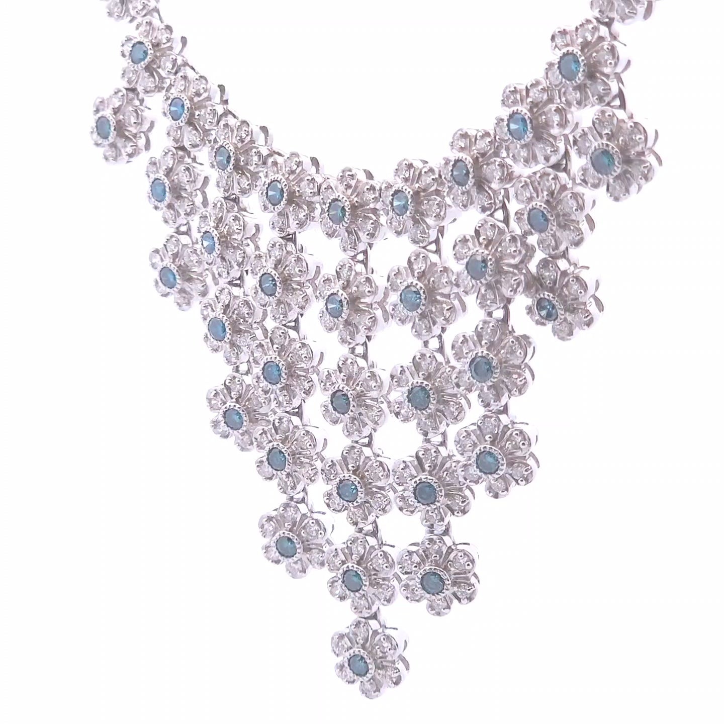 7ct Fancy Diamond Necklace in 14k White Gold