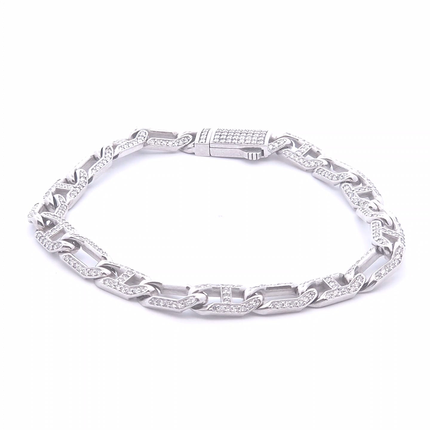 2 1/2ct Gents Diamond Bracelet in 14k White Gold