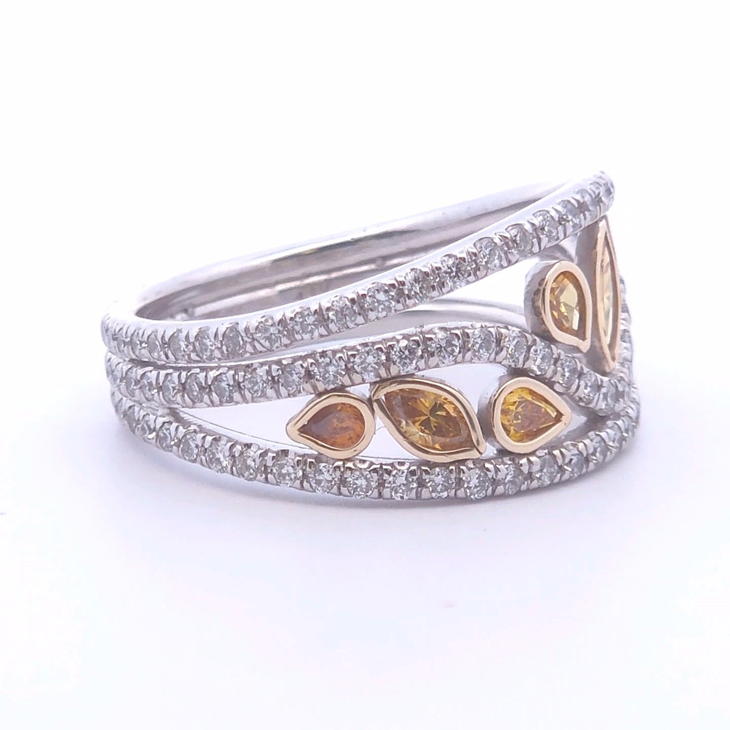 1.47ct 2-Tone Fancy Diamond Ring in 14k Gold