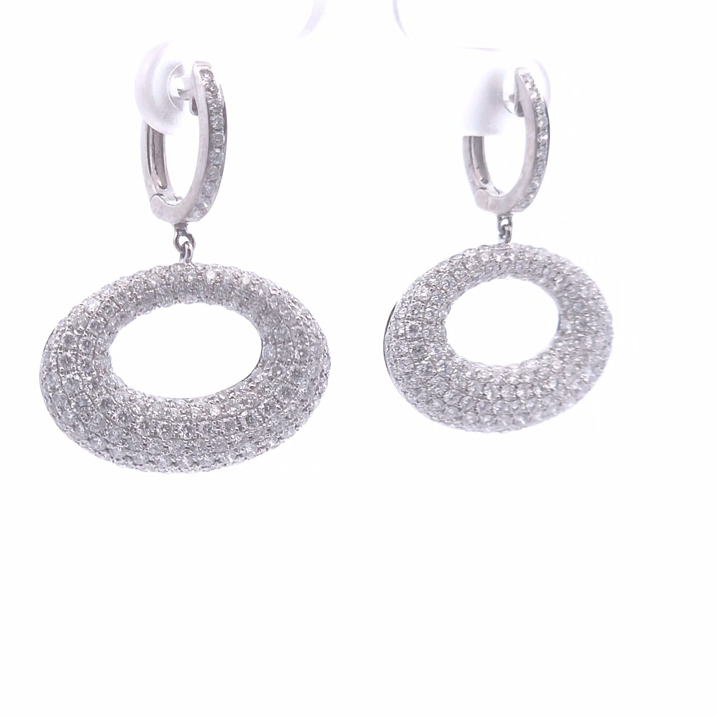4.13ct Oval Dangle Earrings in 18k Gold