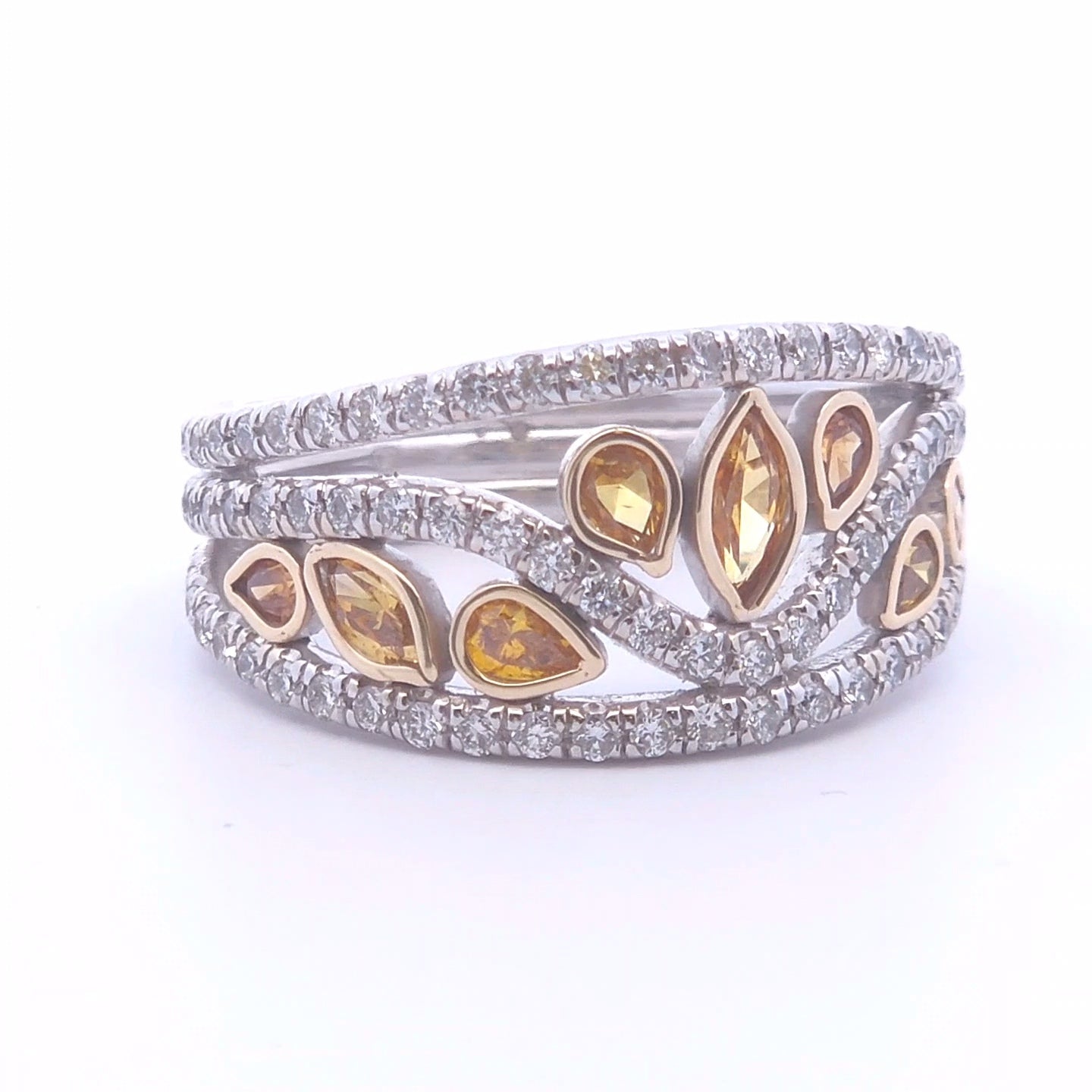 1.47ct 2-Tone Fancy Diamond Ring in 14k Gold