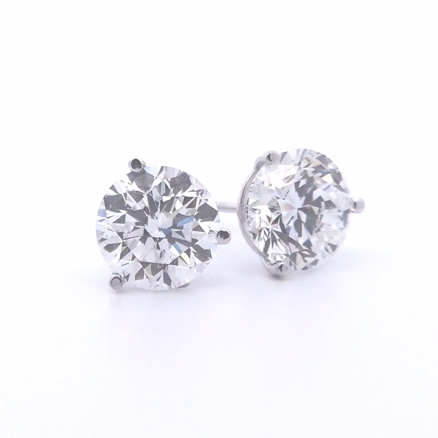 3.27ct Lab Diamond Studs in 10k Gold