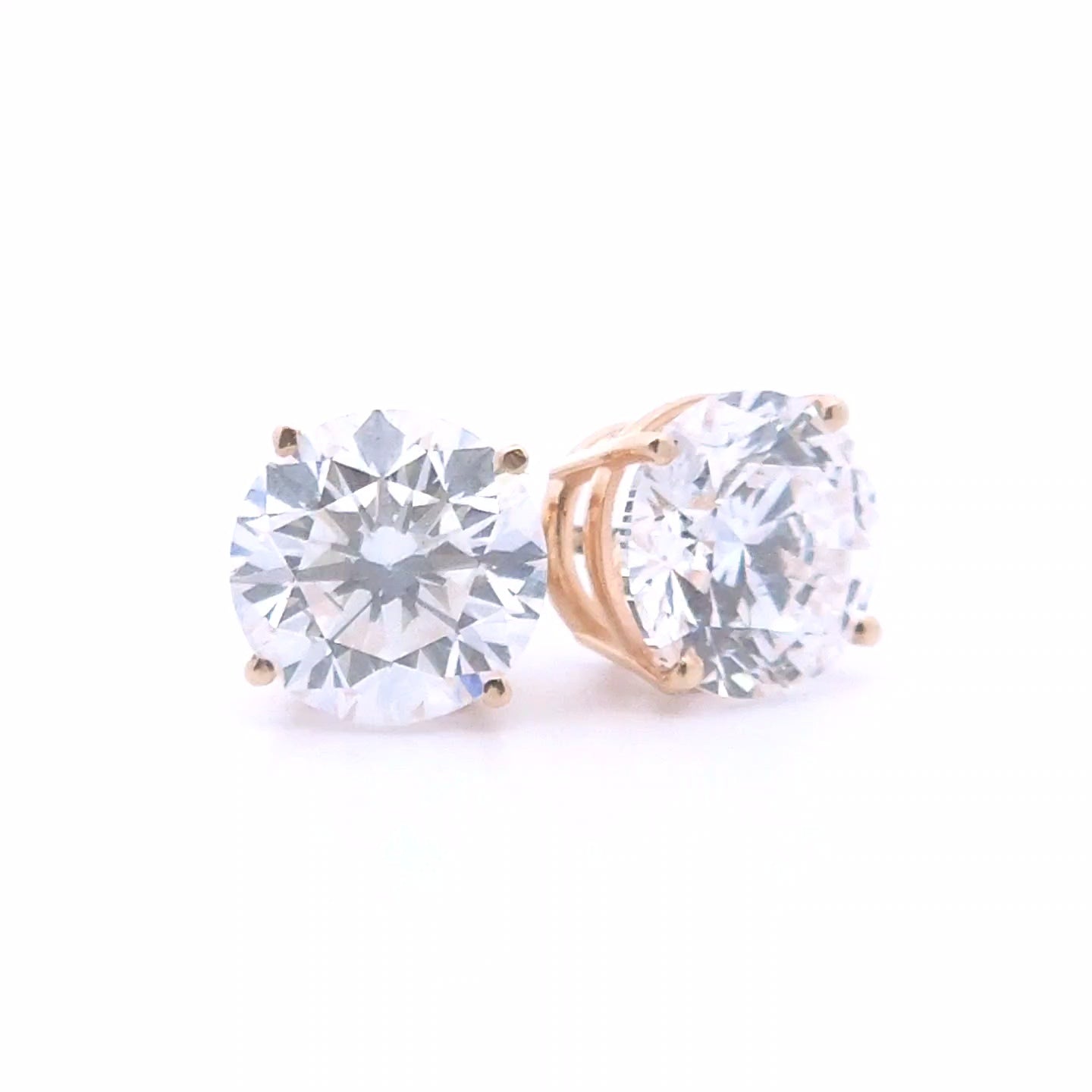 2.23ct Round Diamond Stud Earrings in 14k Gold
