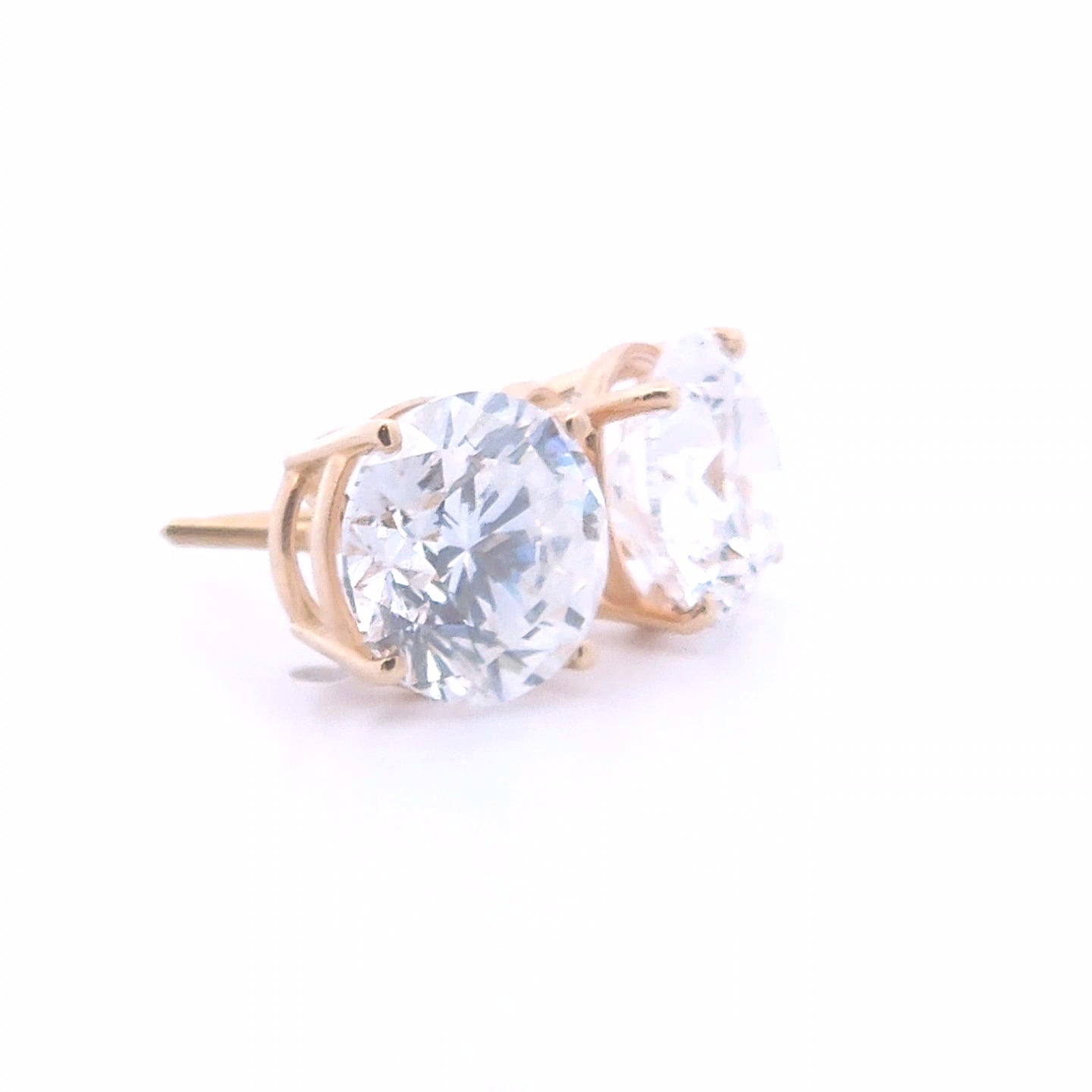 2.23ct Round Diamond Stud Earrings in 14k Gold