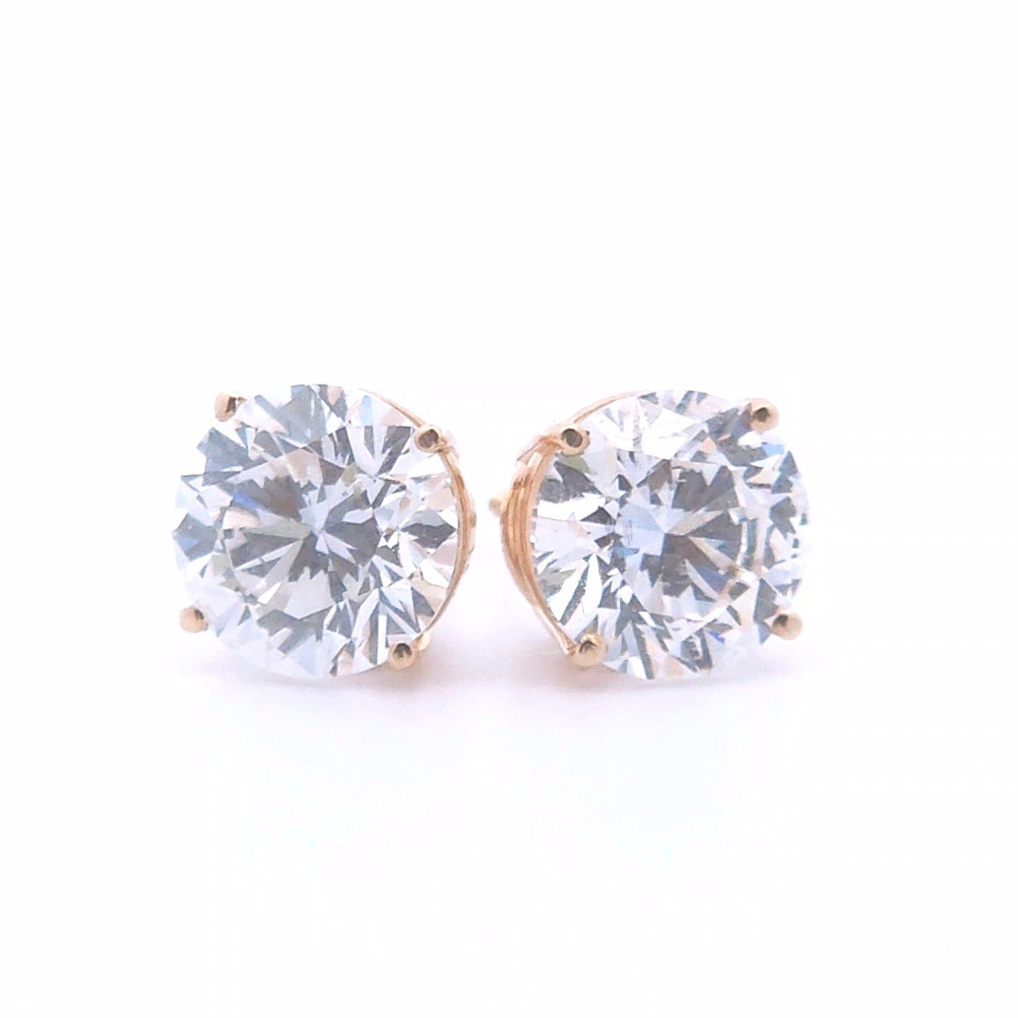 2.23ct Round Diamond Stud Earrings in 14k Gold