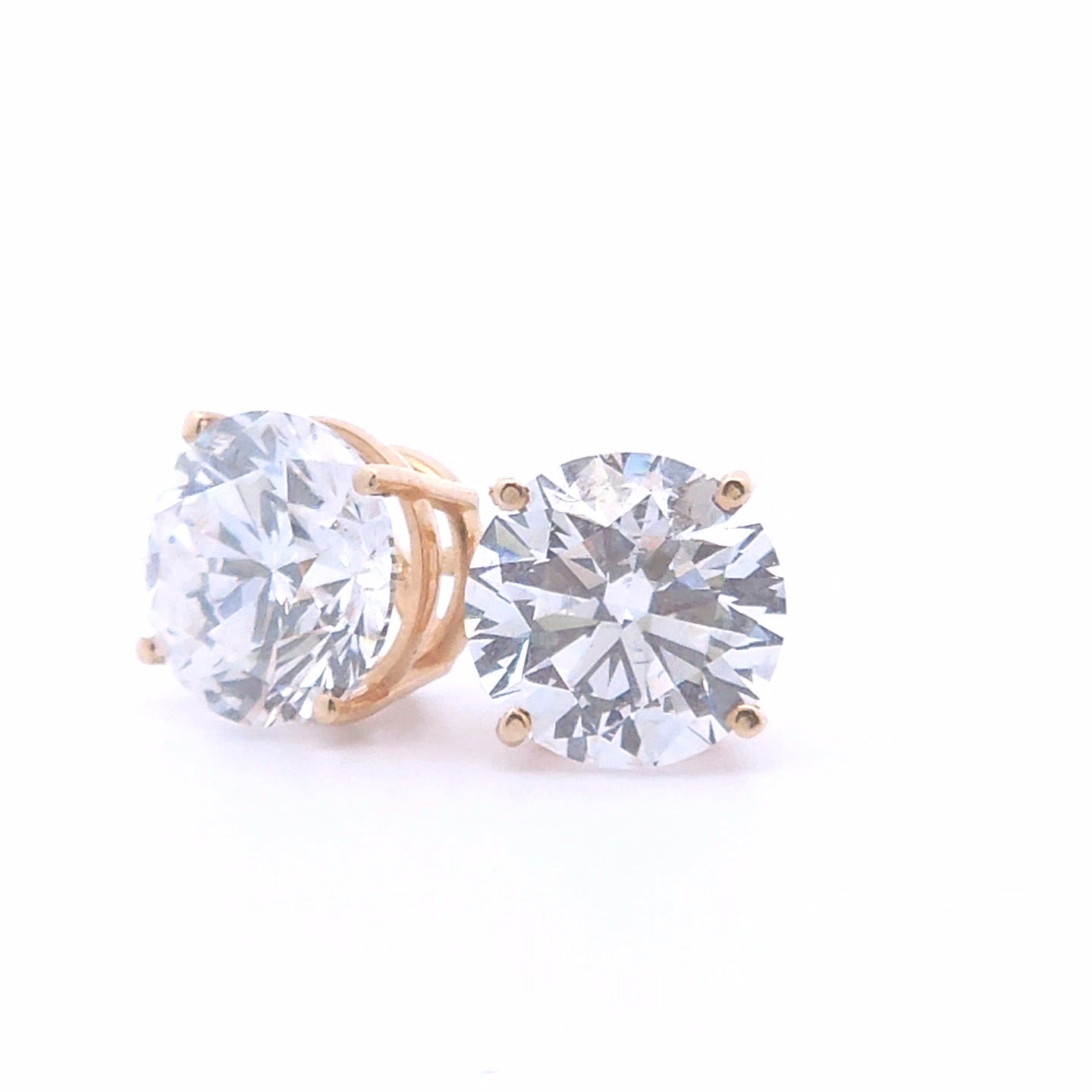 2.23ct Round Diamond Stud Earrings in 14k Gold