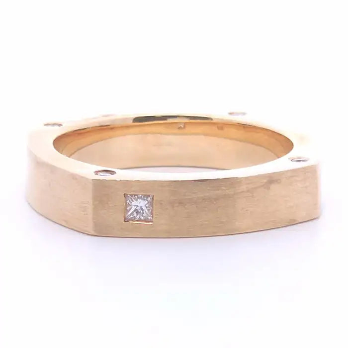 1/5 Carat Bezel Men’s Ring in 14k Gold