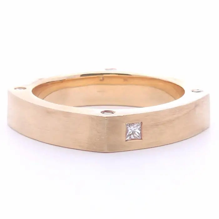 1/5 Carat Bezel Men’s Ring in 14k Gold
