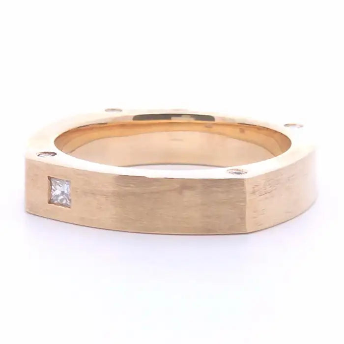 1/5 Carat Bezel Men’s Ring in 14k Gold