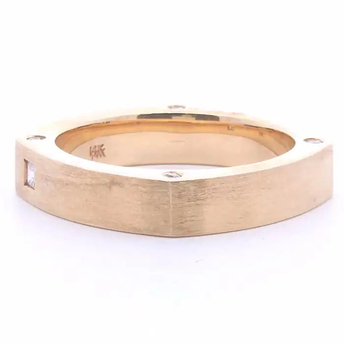 1/5 Carat Bezel Men’s Ring in 14k Gold