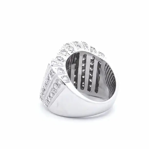 3 1/2 Carat Fancy Diamond Ring in 18K White Gold