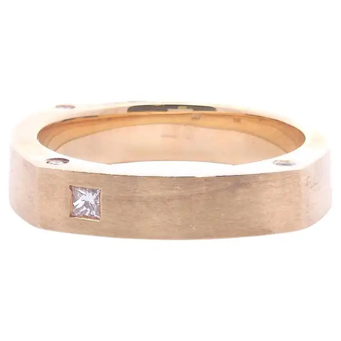 1/5 Carat Bezel Men’s Ring in 14k Gold