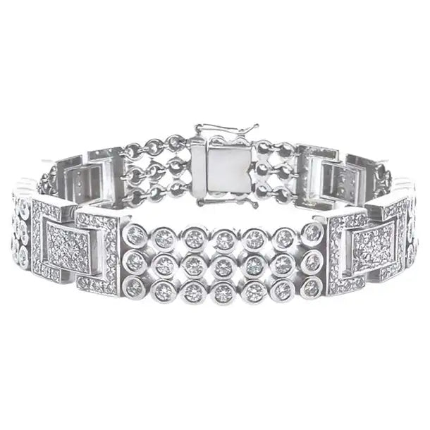 7ct Diamond Gents Bracelet in 14K Gold