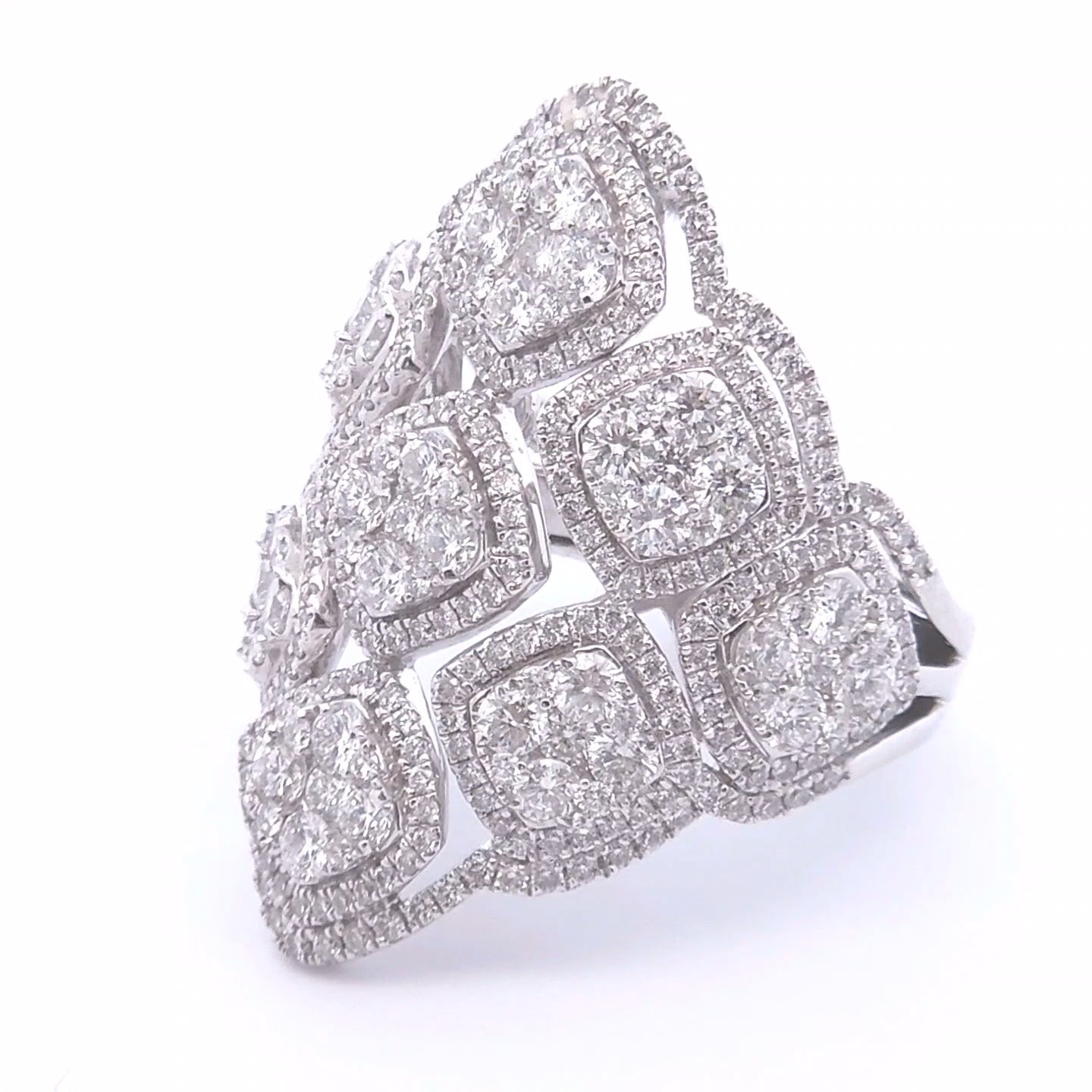 3.54ct Round Diamond Fashion Ring in 18k WG