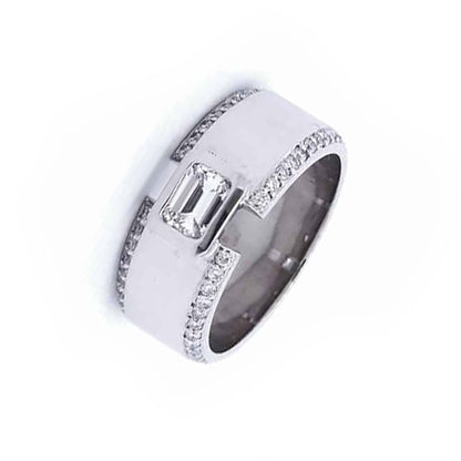 1 1/2 Carat Designer Diamond Gents Ring in 14K White Gold