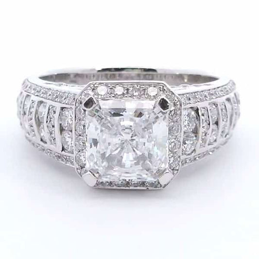 Krizanti 1 1/3 ct Halo Semi Mount Ring in 18K