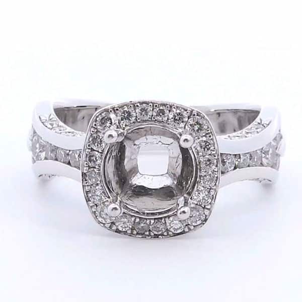 Krizanti 1 2/3 ct Halo Semi Mount Ring in 18K