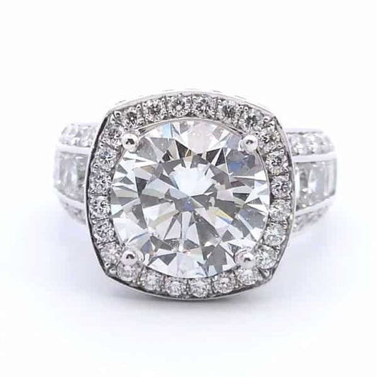 Krizanti 3 3/4 ct Halo Semi Mount Ring in 18K