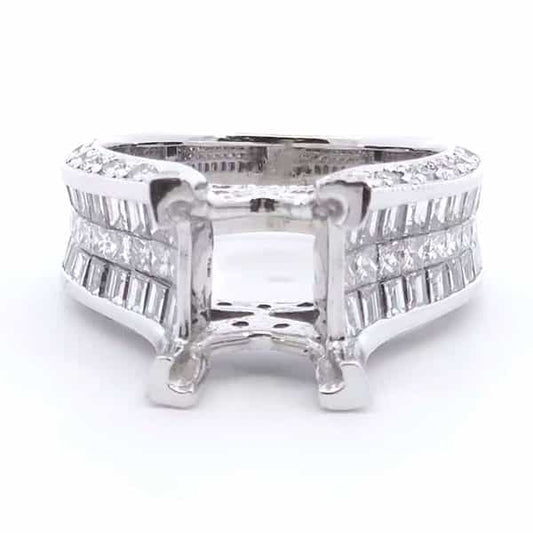 Krizanti 3 ct Semi Mount Ring in 18K