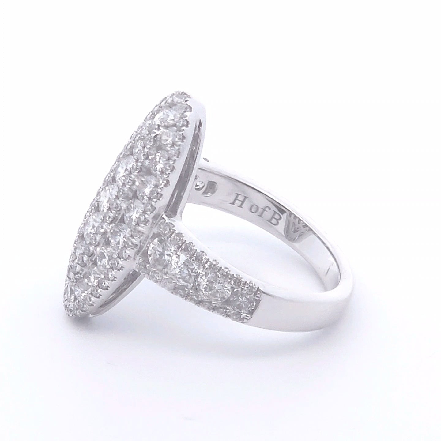 2.18 Oval Diamond Fashion Ring in 18k WG