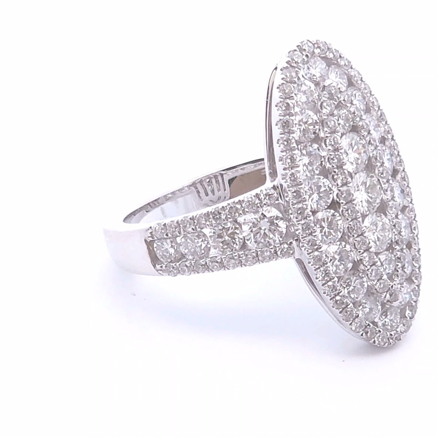 2.18 Oval Diamond Fashion Ring in 18k WG