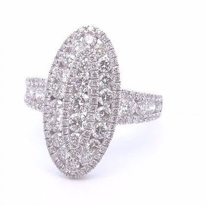 2.18 Oval Diamond Fashion Ring in 18k WG