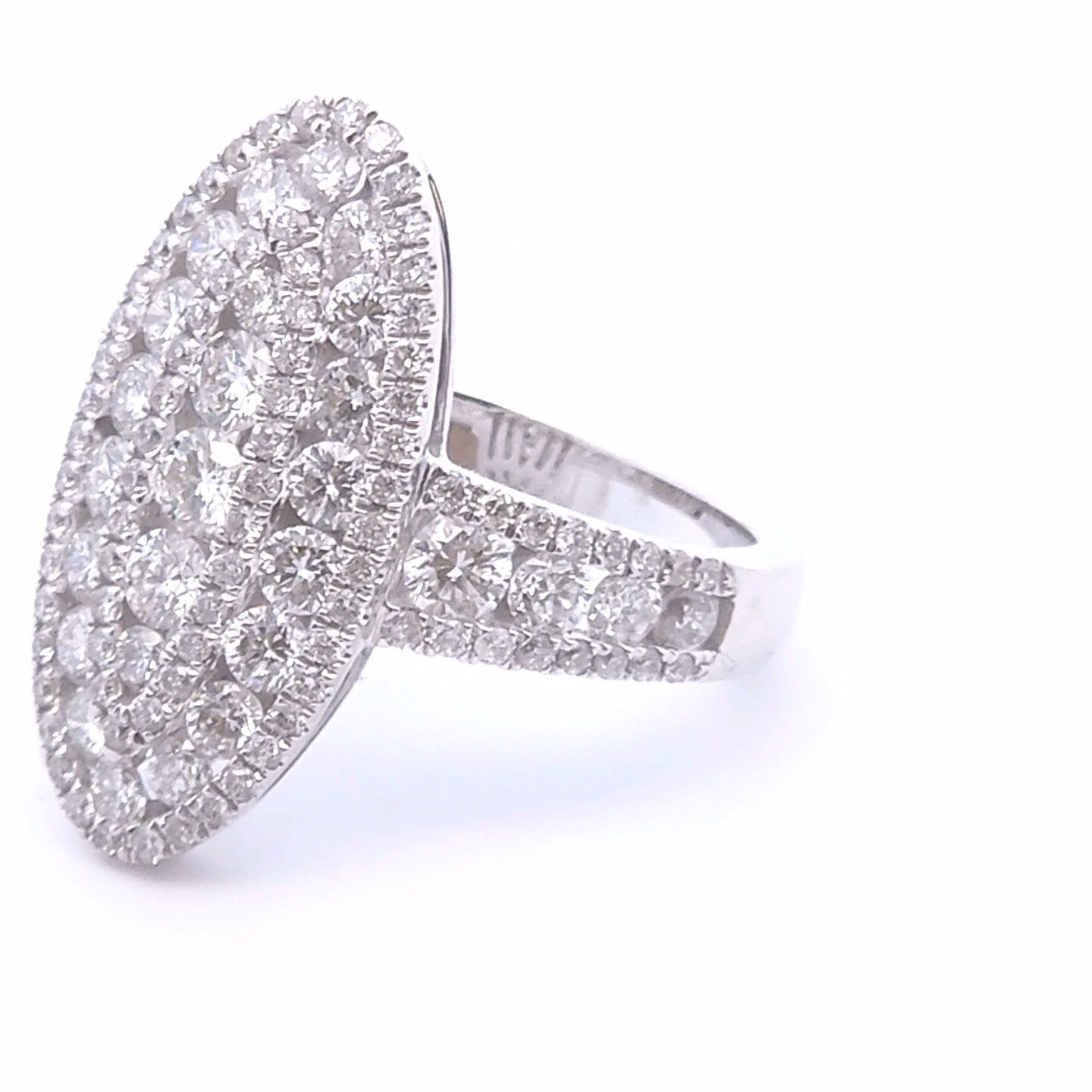 2.18 Oval Diamond Fashion Ring in 18k WG