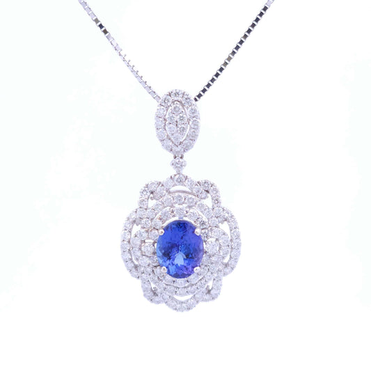 2 3/4 Carat Tanzanite Pendant in 18K