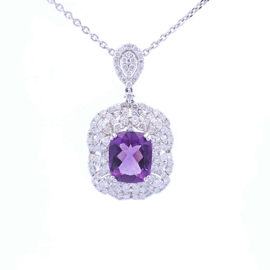 4 1/4 Carat Amethyst Pendant in 18K