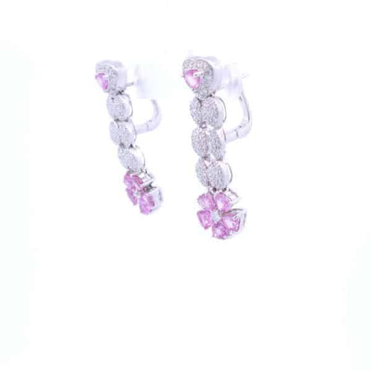 Designer Pink Sapphire Earrings in 18K