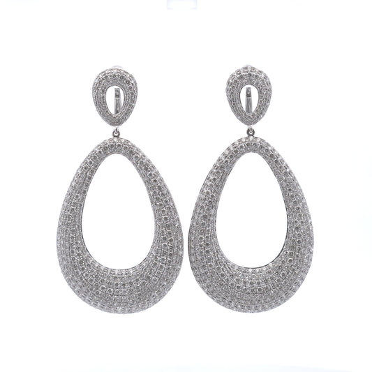 11⅓ct Diamond Fancy Oval Hoop Earrings in 18k Gold
