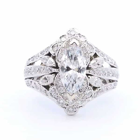 Krizanti 1 1/10 ct Semi Mount Ring in 18K