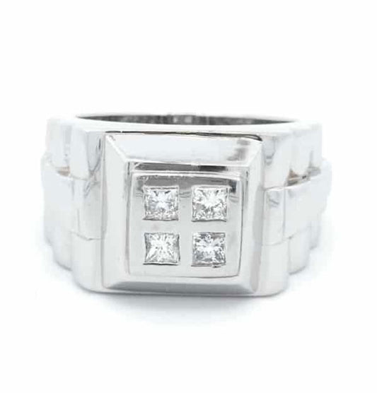 2/3 Carat Designer Diamond Gents Ring in Platinum
