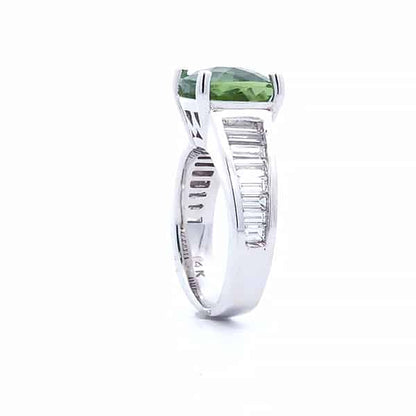 Green Tourmaline 6 Carat Ring in 14K