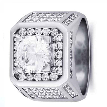 Light 4 Carat Men’s Ring In 18k Gold