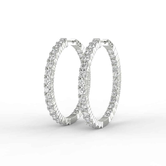5 Carat Diamond Hoop Earrings