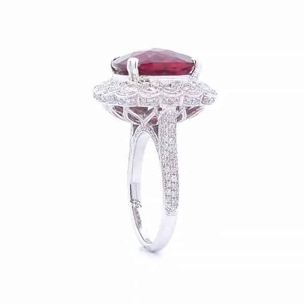 Rubelite 10 Carat Ring in 18K